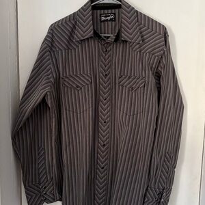 Wrangler Men's Chevron Striped Shirt Jacket